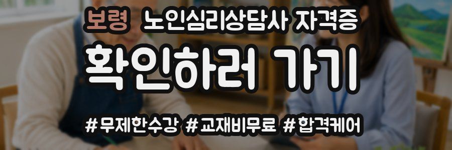 보령 노인 심리 상담사 자격증
