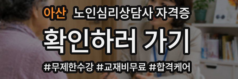 아산 노인 심리 상담사 자격증