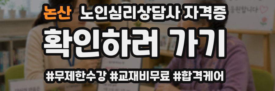 논산 노인 심리 상담사 자격증
