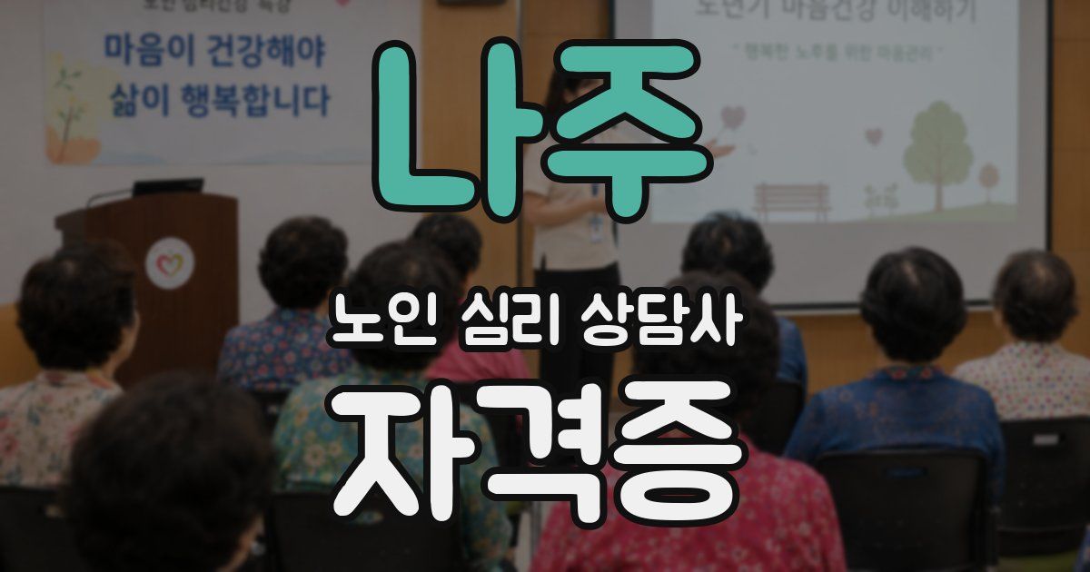 나주 노인 심리 상담사 자격증