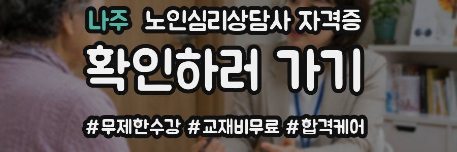 나주 노인 심리 상담사 자격증