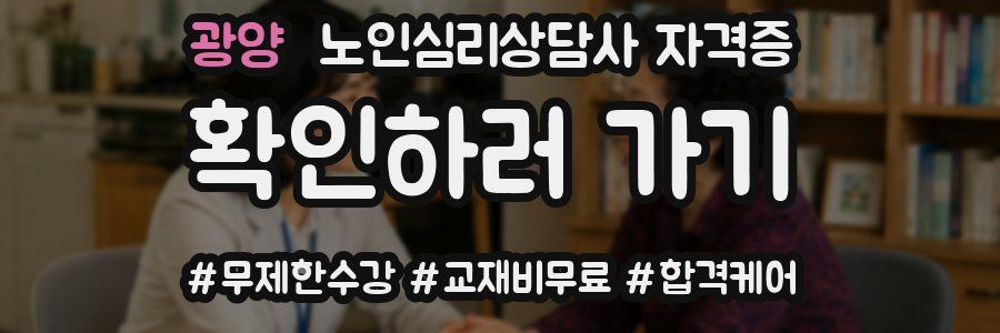 광양 노인 심리 상담사 자격증