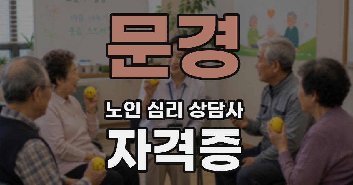 문경 노인 심리 상담사 자격증