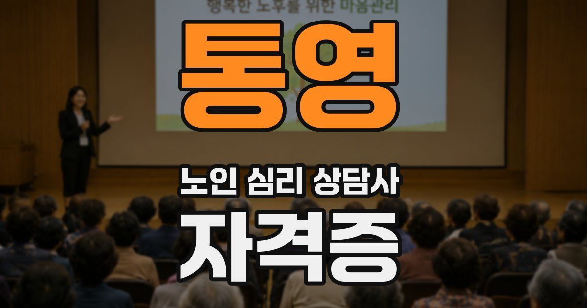 통영 노인 심리 상담사 자격증