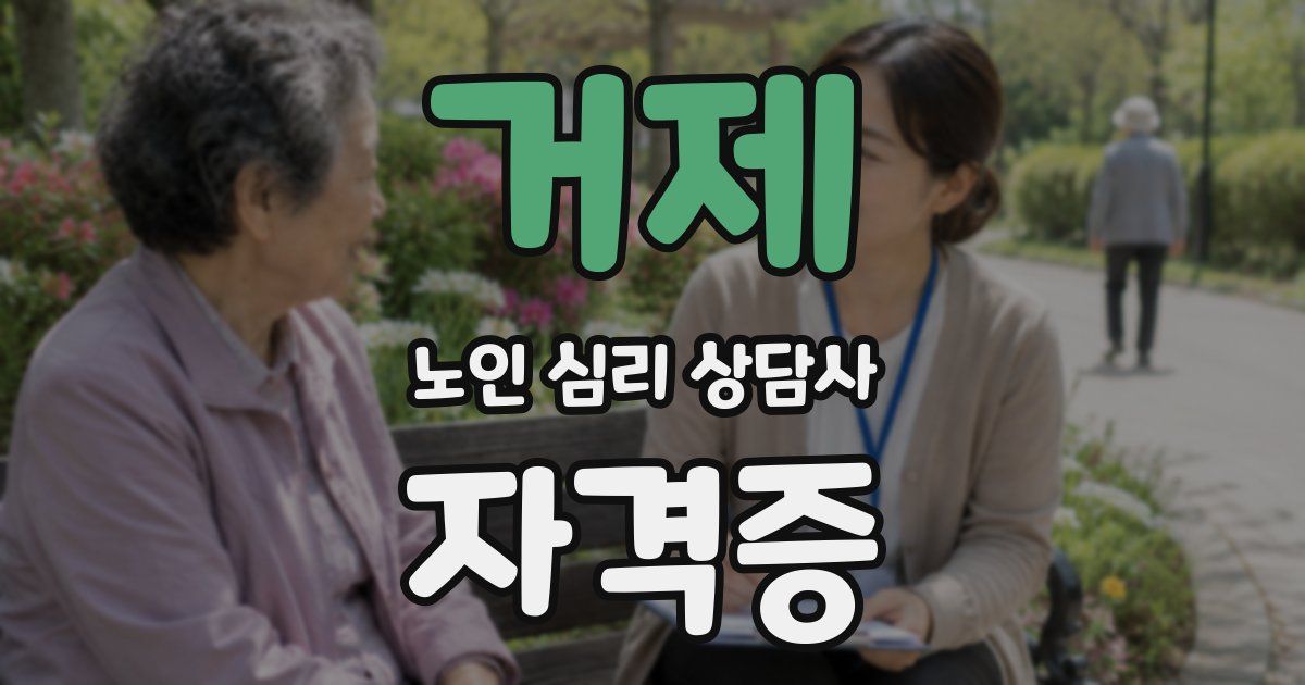 거제 노인 심리 상담사 자격증