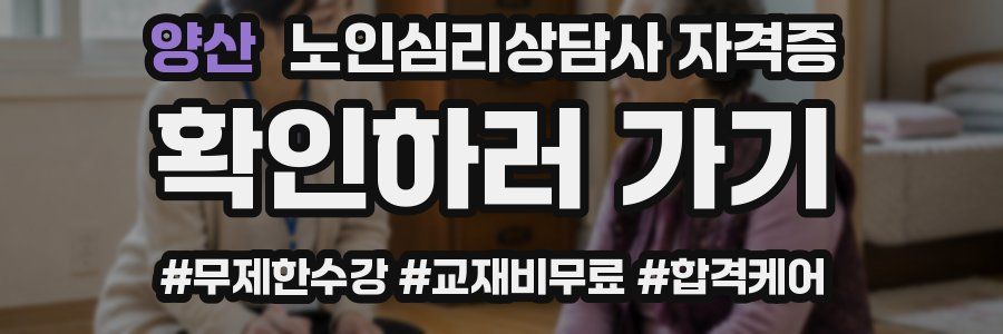 양산 노인 심리 상담사 자격증