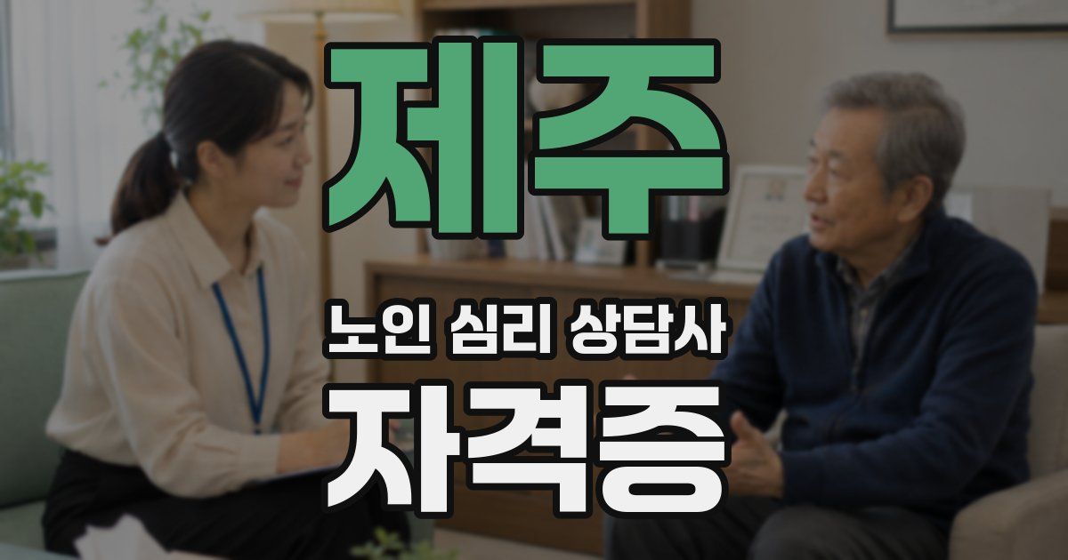 제주 노인 심리 상담사 자격증