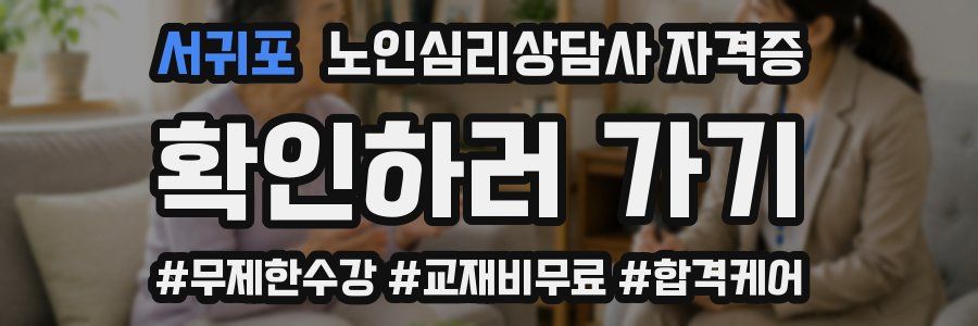 서귀포 노인 심리 상담사 자격증