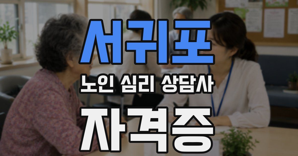 서귀포 노인 심리 상담사 자격증