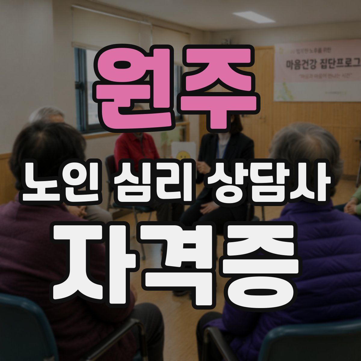 원주 노인 심리 상담사 자격증