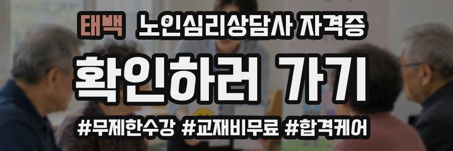 태백 노인 심리 상담사 자격증
