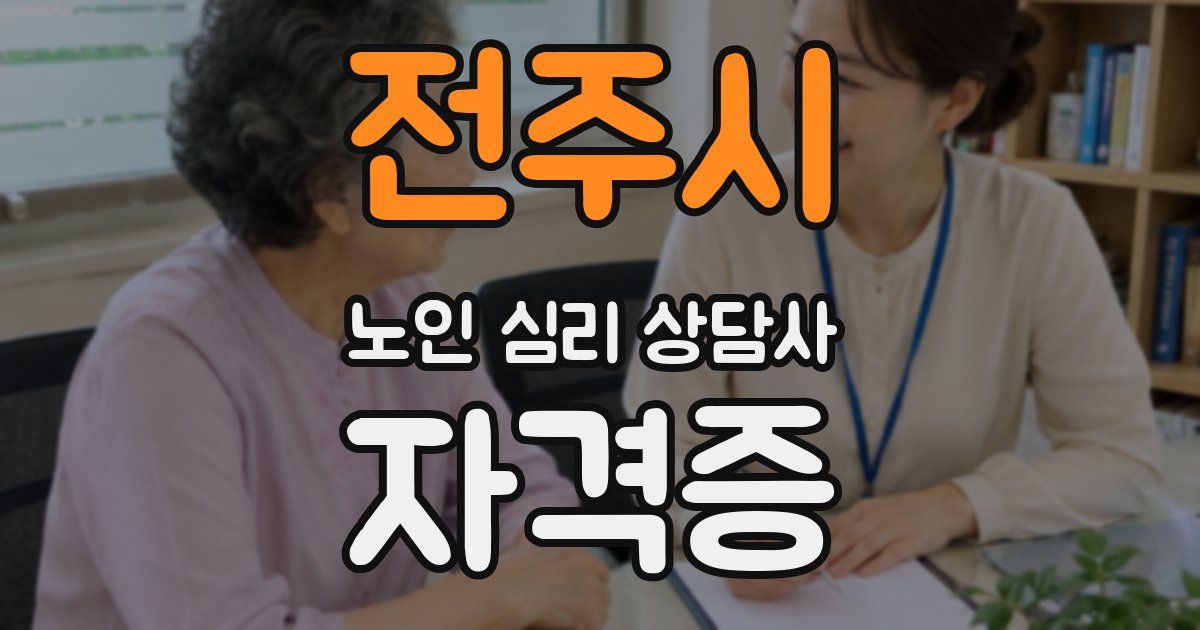 전주시 노인 심리 상담사 자격증