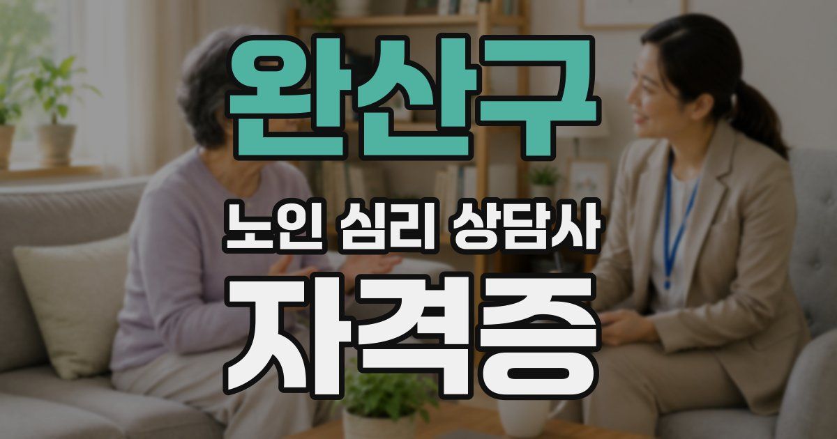 완산구 노인 심리 상담사 자격증