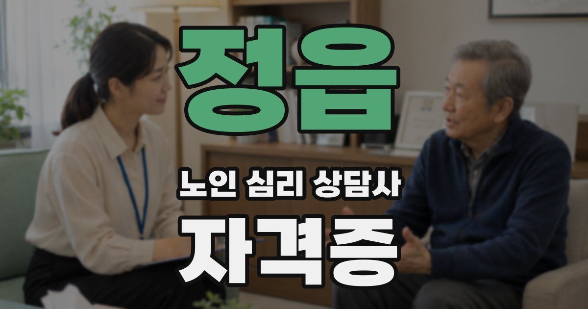 정읍 노인 심리 상담사 자격증