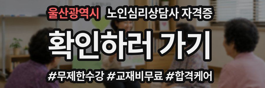 울산광역시 노인 심리 상담사 자격증