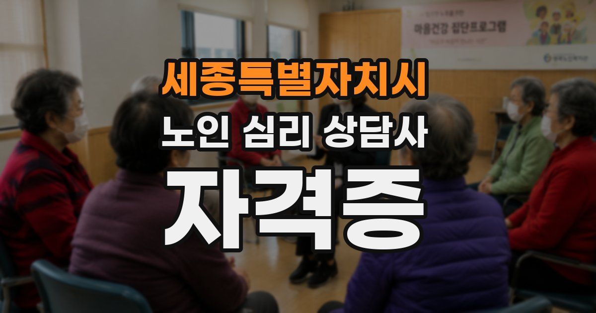 세종특별자치시 노인 심리 상담사 자격증