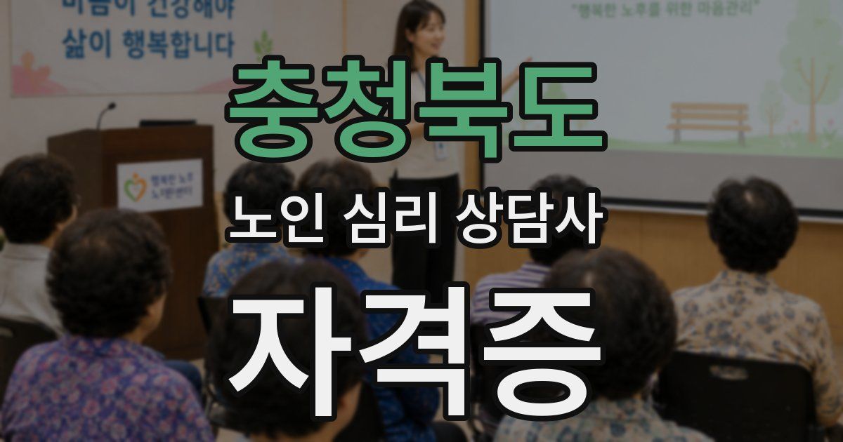 충청북도 노인 심리 상담사 자격증