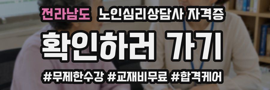 전라남도 노인 심리 상담사 자격증