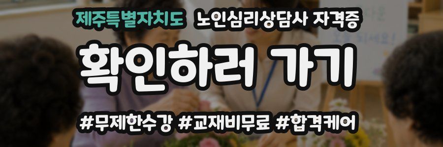 제주특별자치도 노인 심리 상담사 자격증