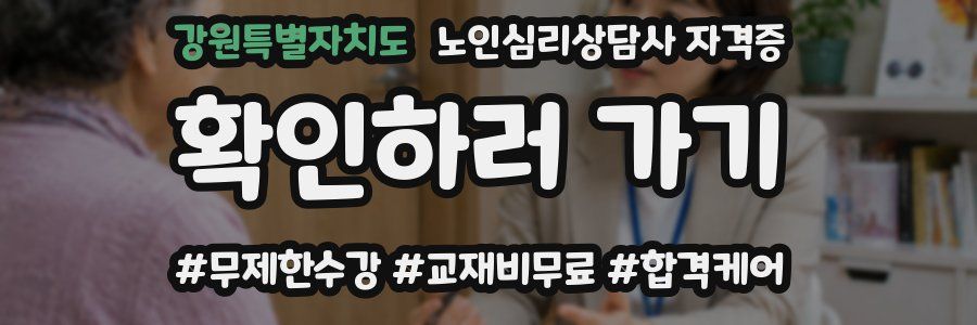 강원특별자치도 노인 심리 상담사 자격증