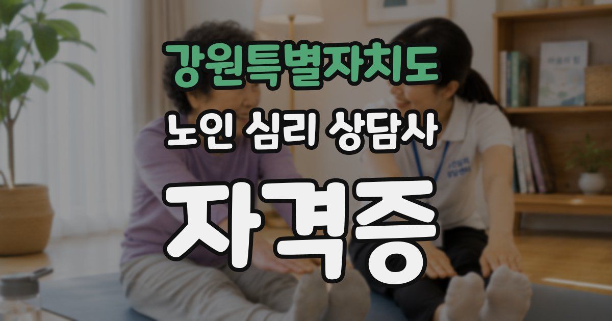 강원특별자치도 노인 심리 상담사 자격증
