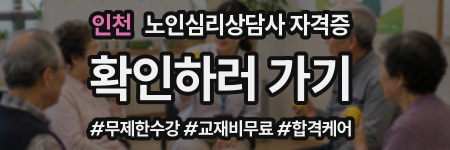 인천 노인 심리 상담사 자격증