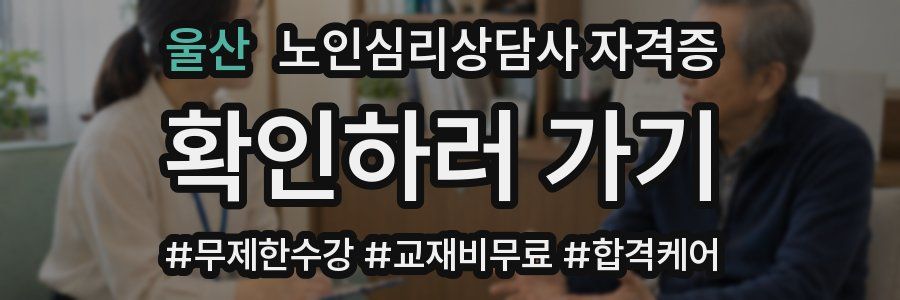 울산 노인 심리 상담사 자격증