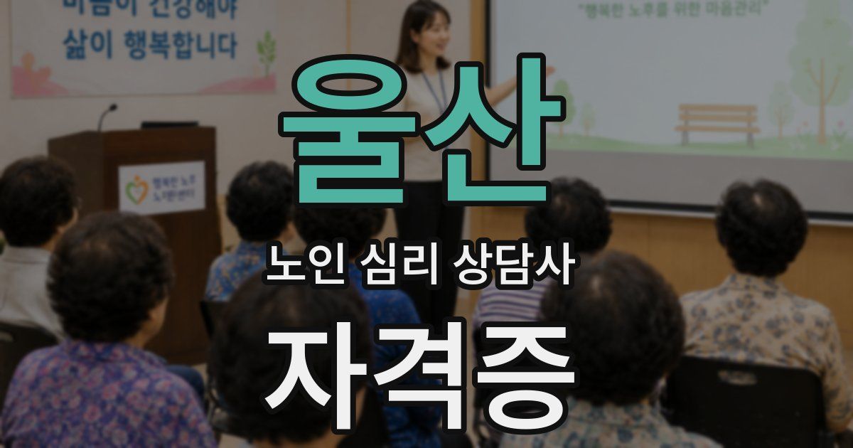 울산 노인 심리 상담사 자격증