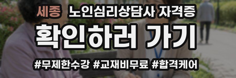 세종 노인 심리 상담사 자격증