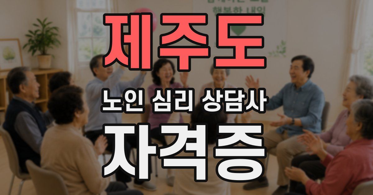 제주도 노인 심리 상담사 자격증