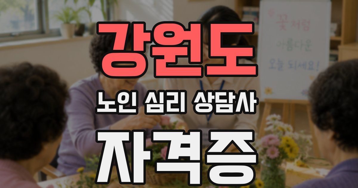 강원도 노인 심리 상담사 자격증