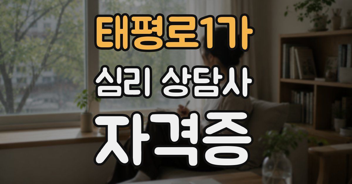 태평로1가 심리 상담사 자격증