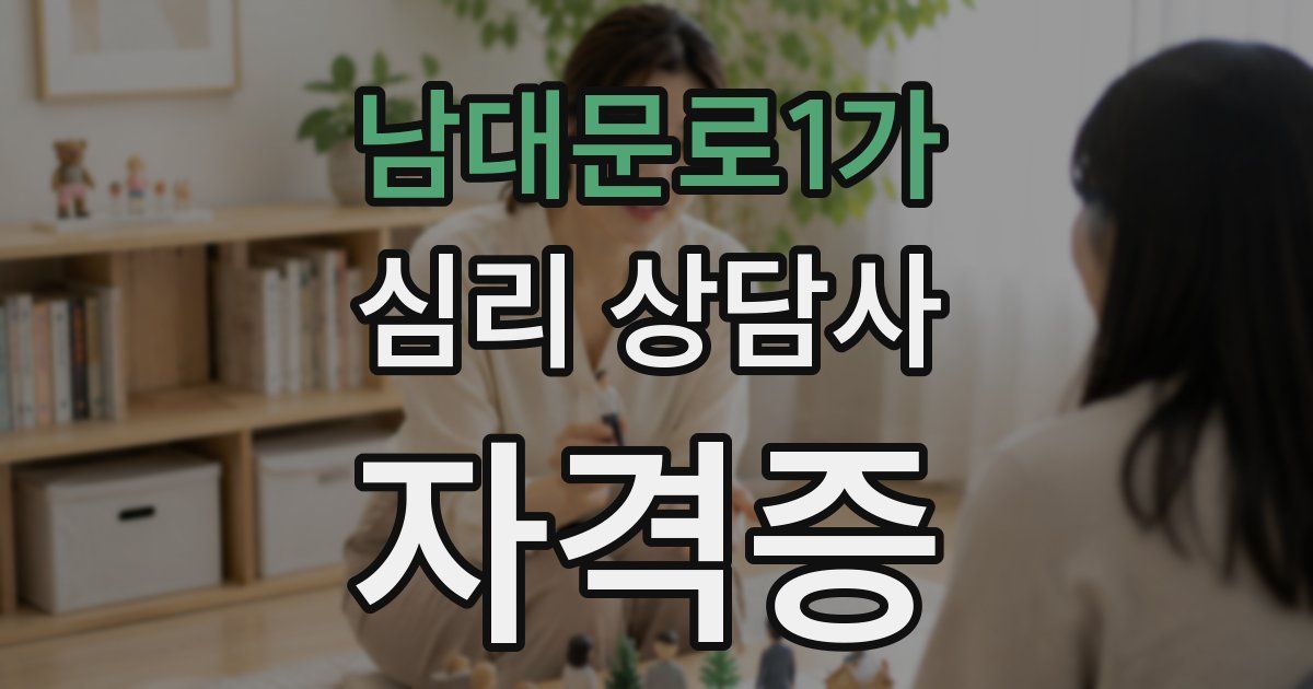 남대문로1가 심리 상담사 자격증