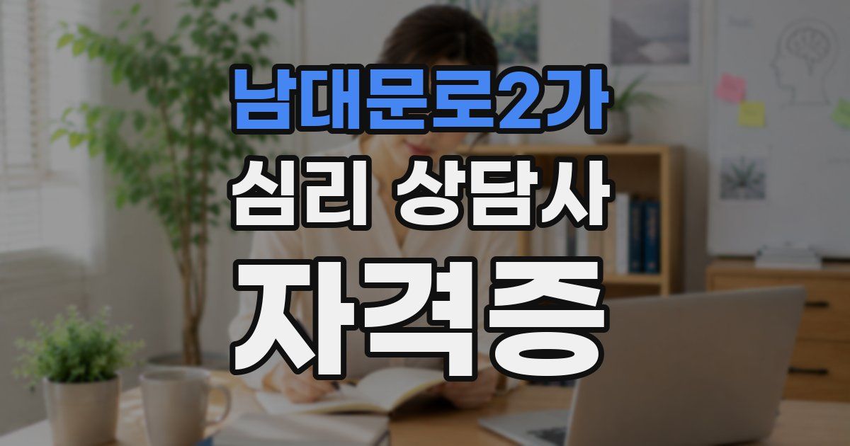 남대문로2가 심리 상담사 자격증