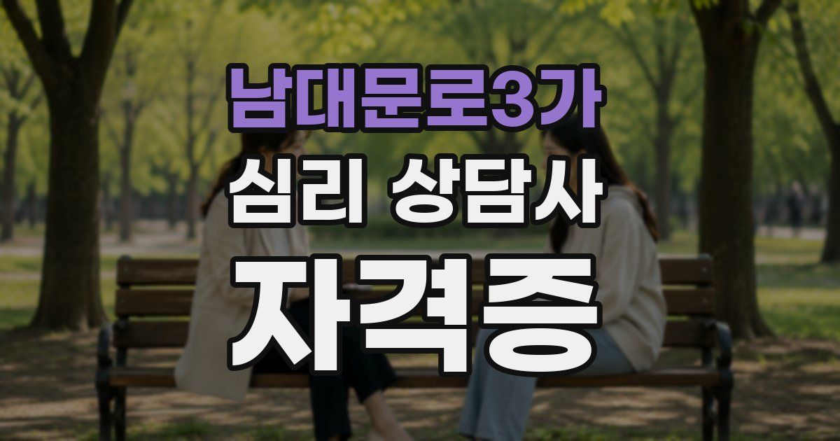 남대문로3가 심리 상담사 자격증