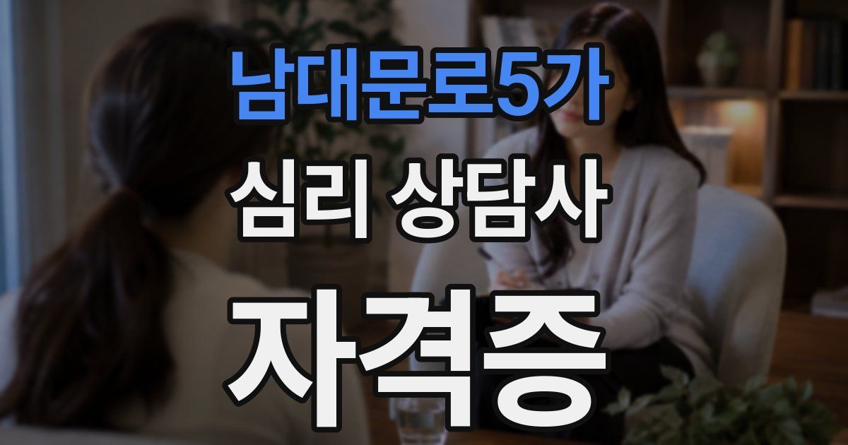 남대문로5가 심리 상담사 자격증