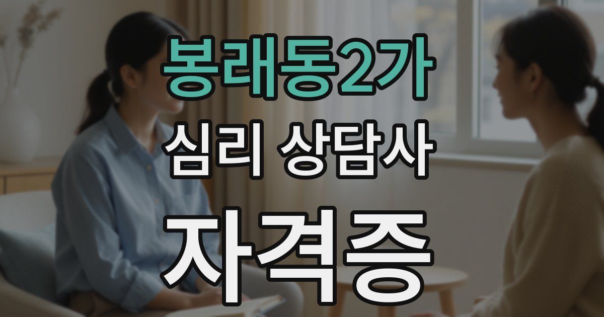 봉래동2가 심리 상담사 자격증