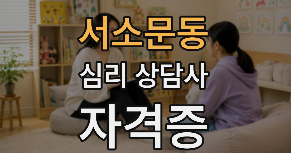 서소문동 심리 상담사 자격증