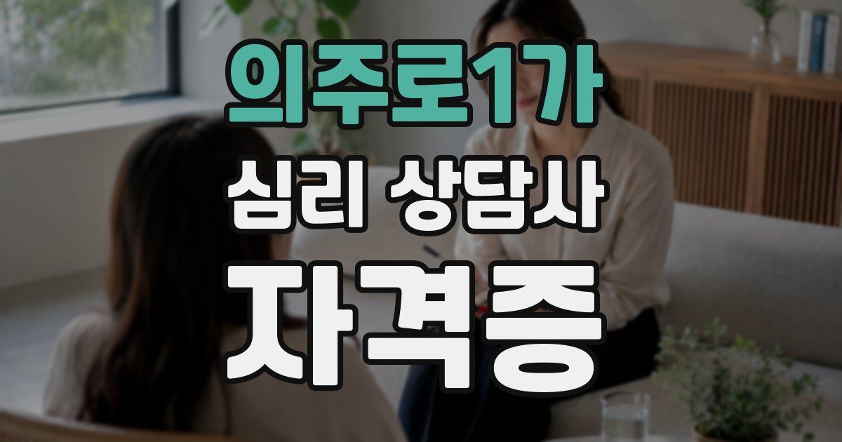 의주로1가 심리 상담사 자격증