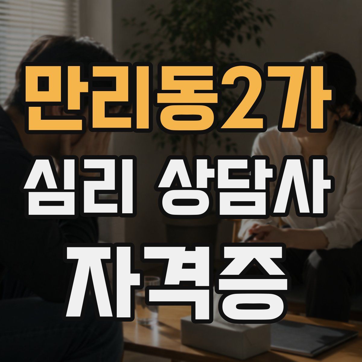 만리동2가 심리 상담사 자격증