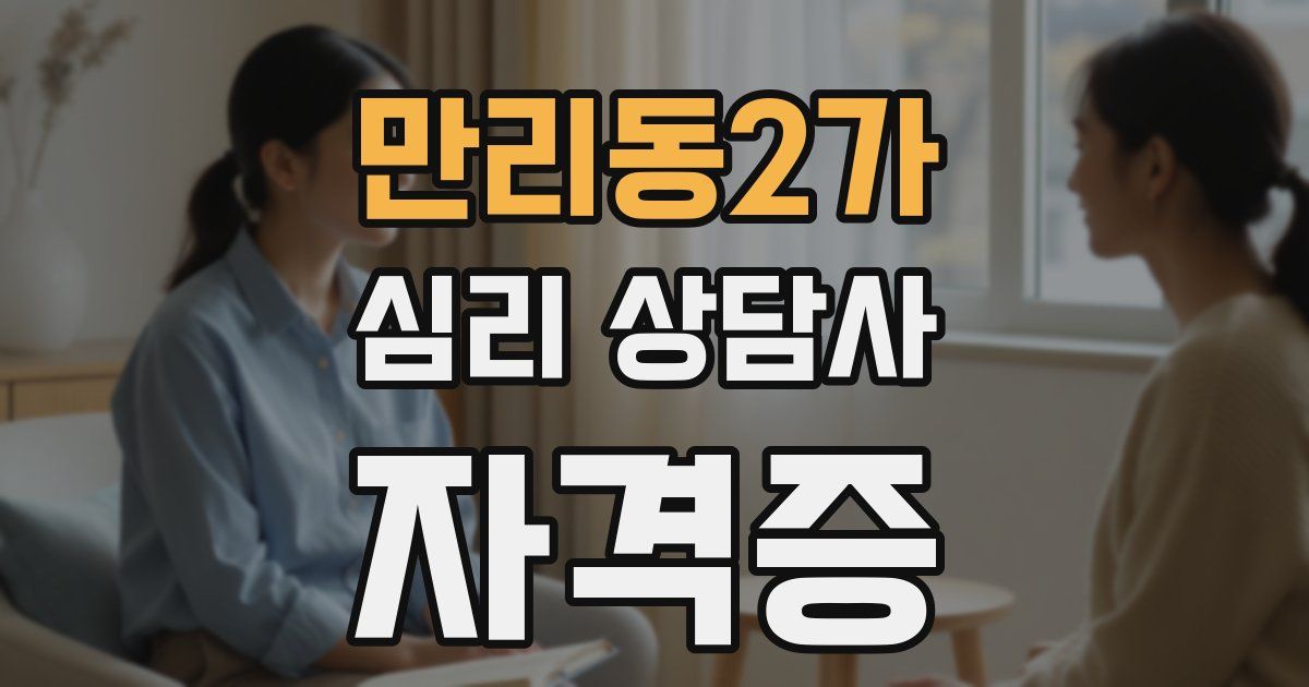 만리동2가 심리 상담사 자격증