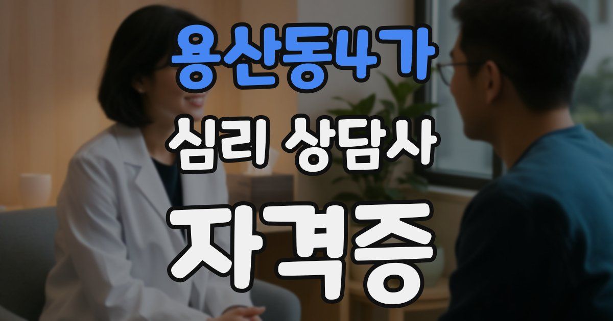 용산동4가 심리 상담사 자격증
