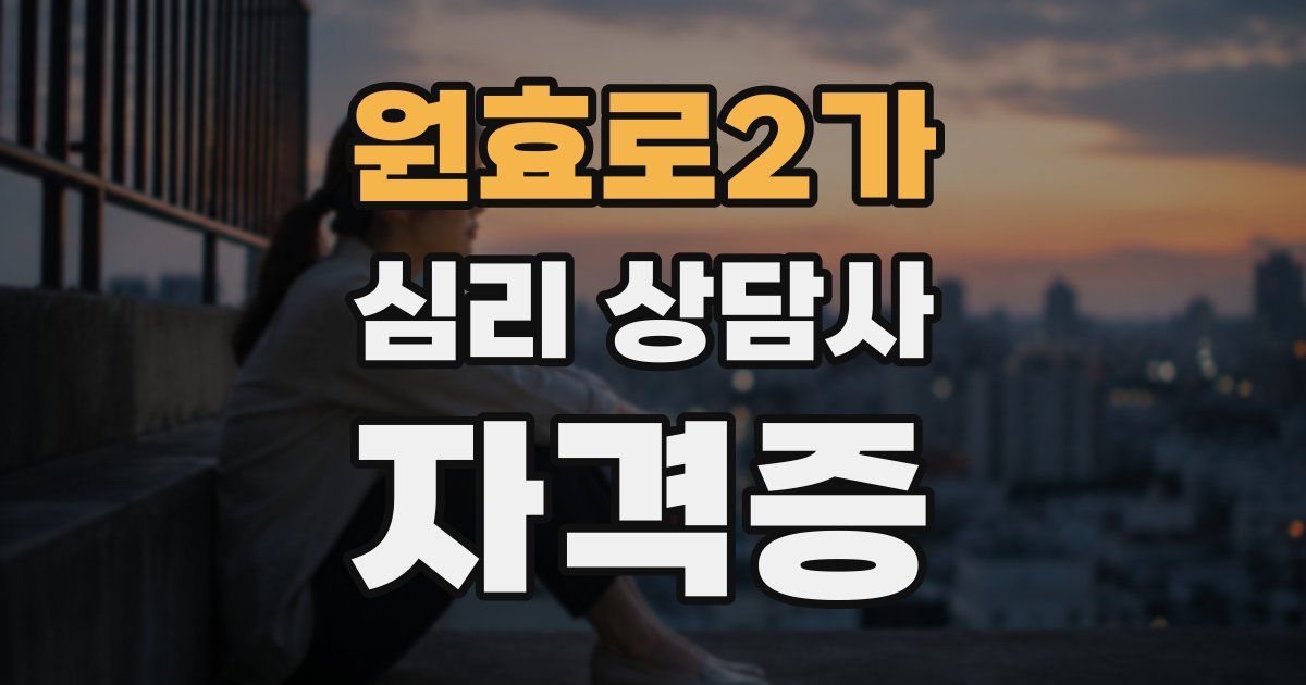 원효로2가 심리 상담사 자격증