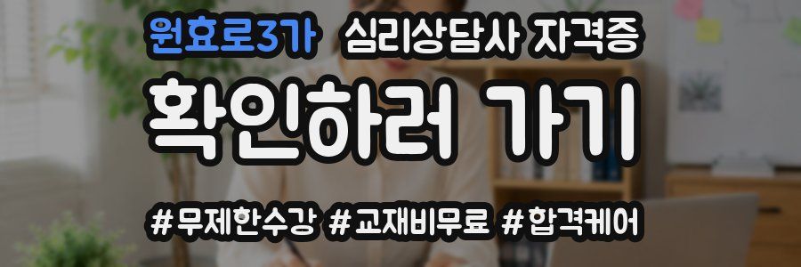 원효로3가 심리 상담사 자격증