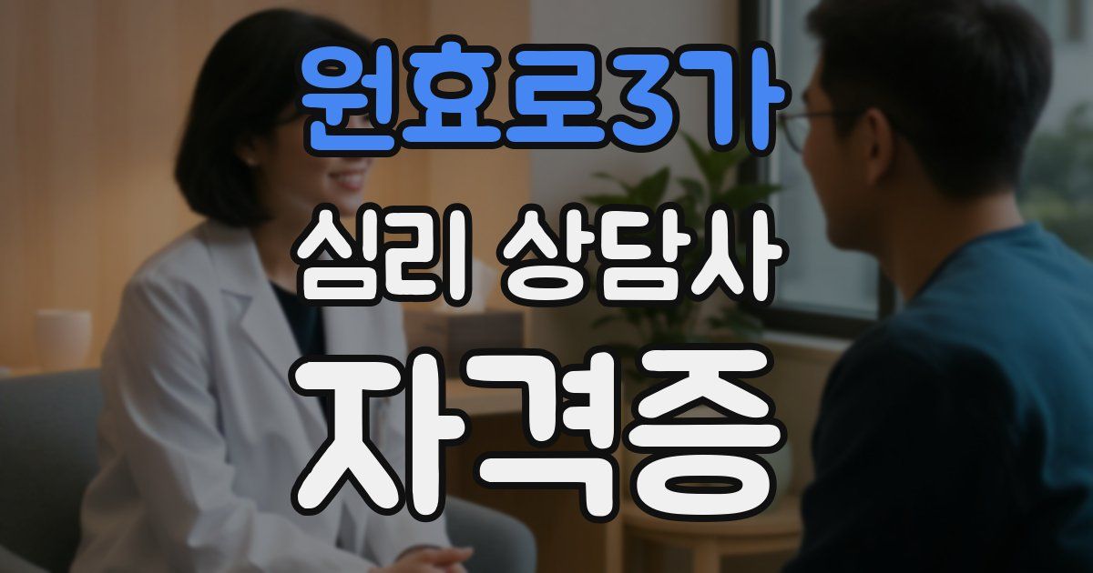 원효로3가 심리 상담사 자격증