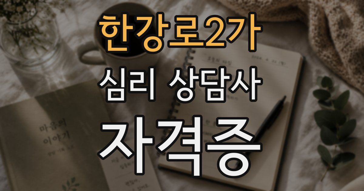 한강로2가 심리 상담사 자격증