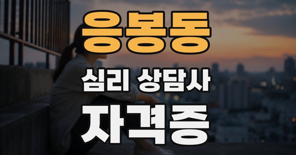 응봉동 심리 상담사 자격증