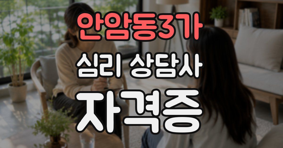 안암동3가 심리 상담사 자격증