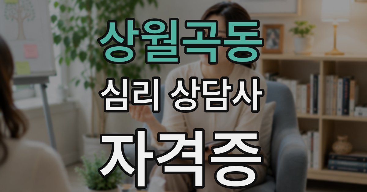 상월곡동 심리 상담사 자격증