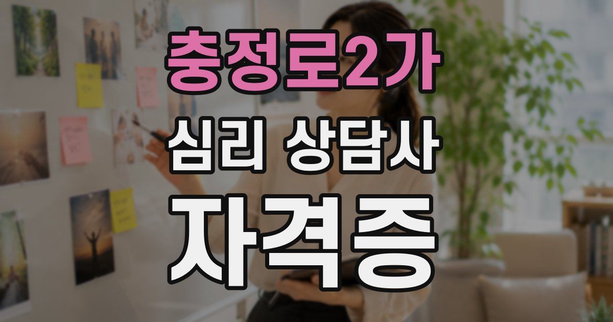충정로2가 심리 상담사 자격증